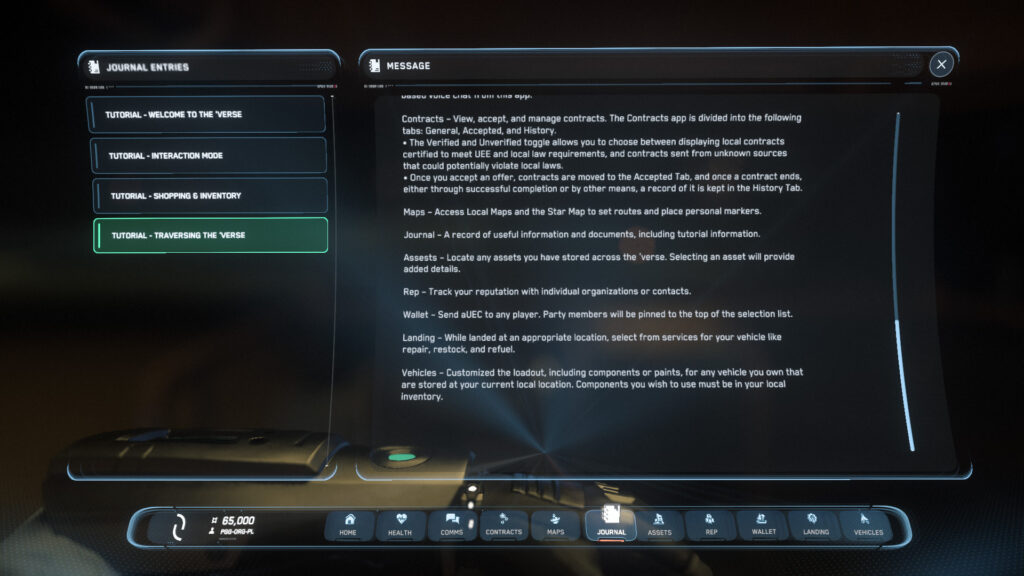 StarCitizen koniec samouczka